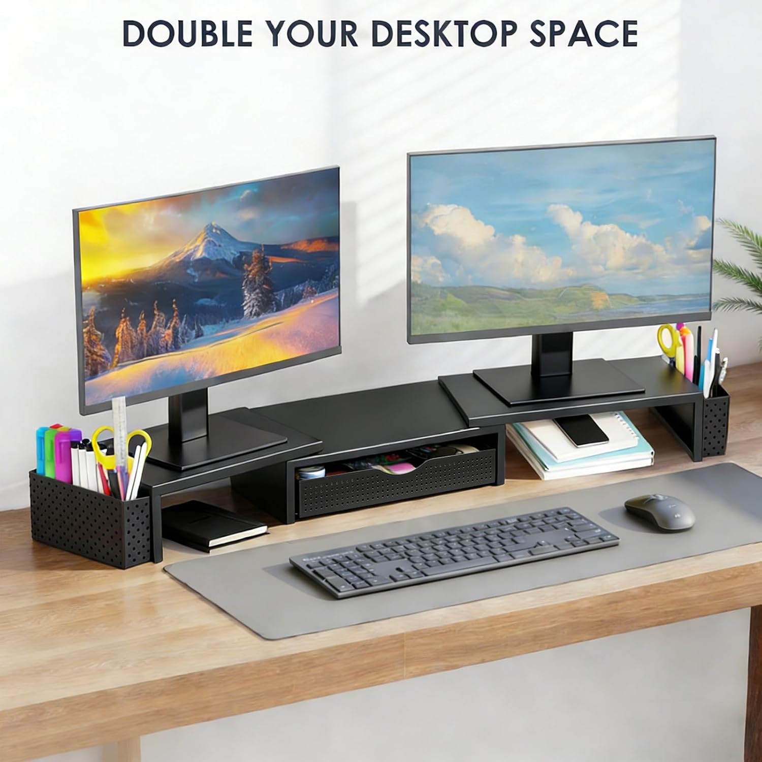 Thumbnail 5 de Spacrea Dual Monitor Stand Riser with Drawer 🖥