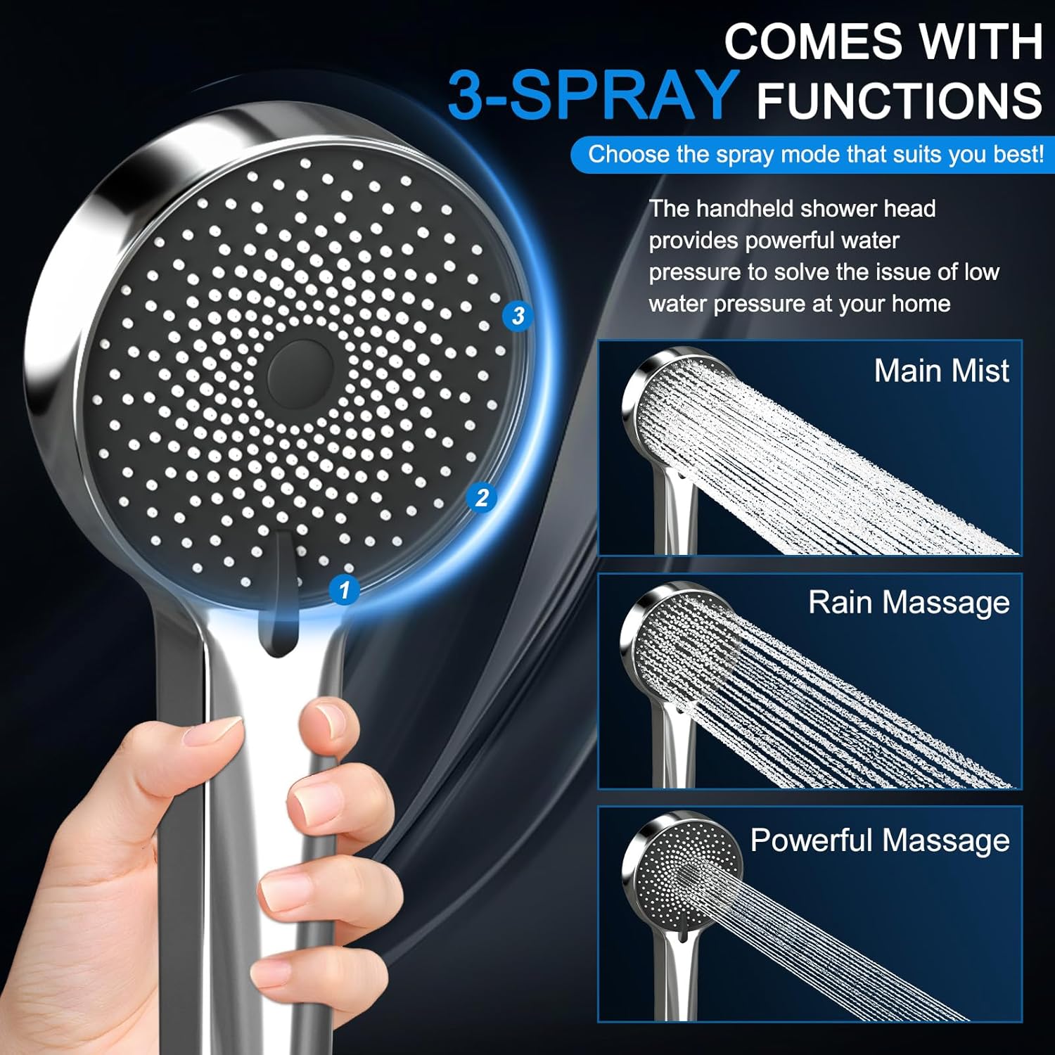 Detalle 2 de 10 Inch Rain Shower Head Combo