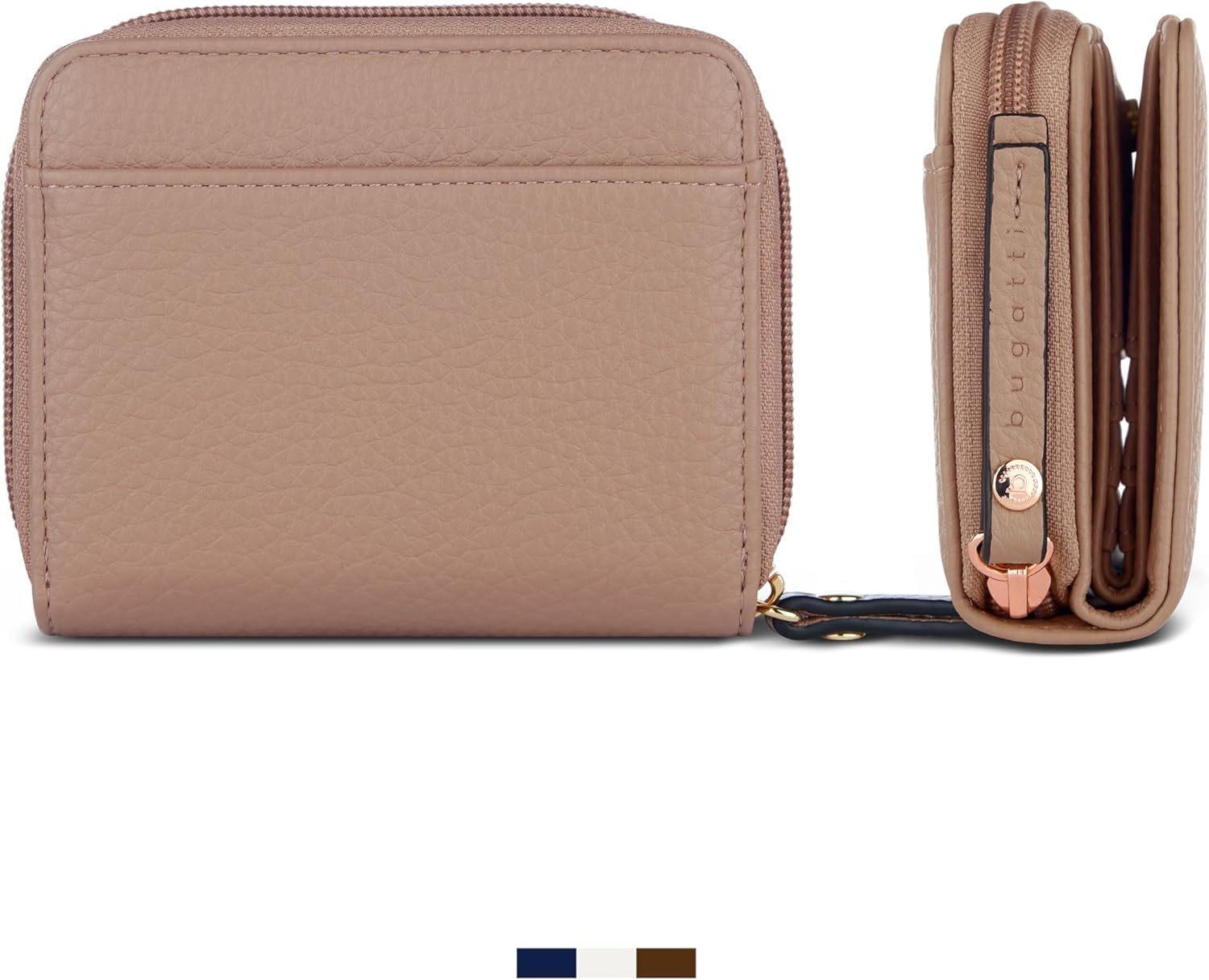 Thumbnail 2 de Bugatti Elina : portefeuille pour femme vieux rose avec porte-monnaie zippé