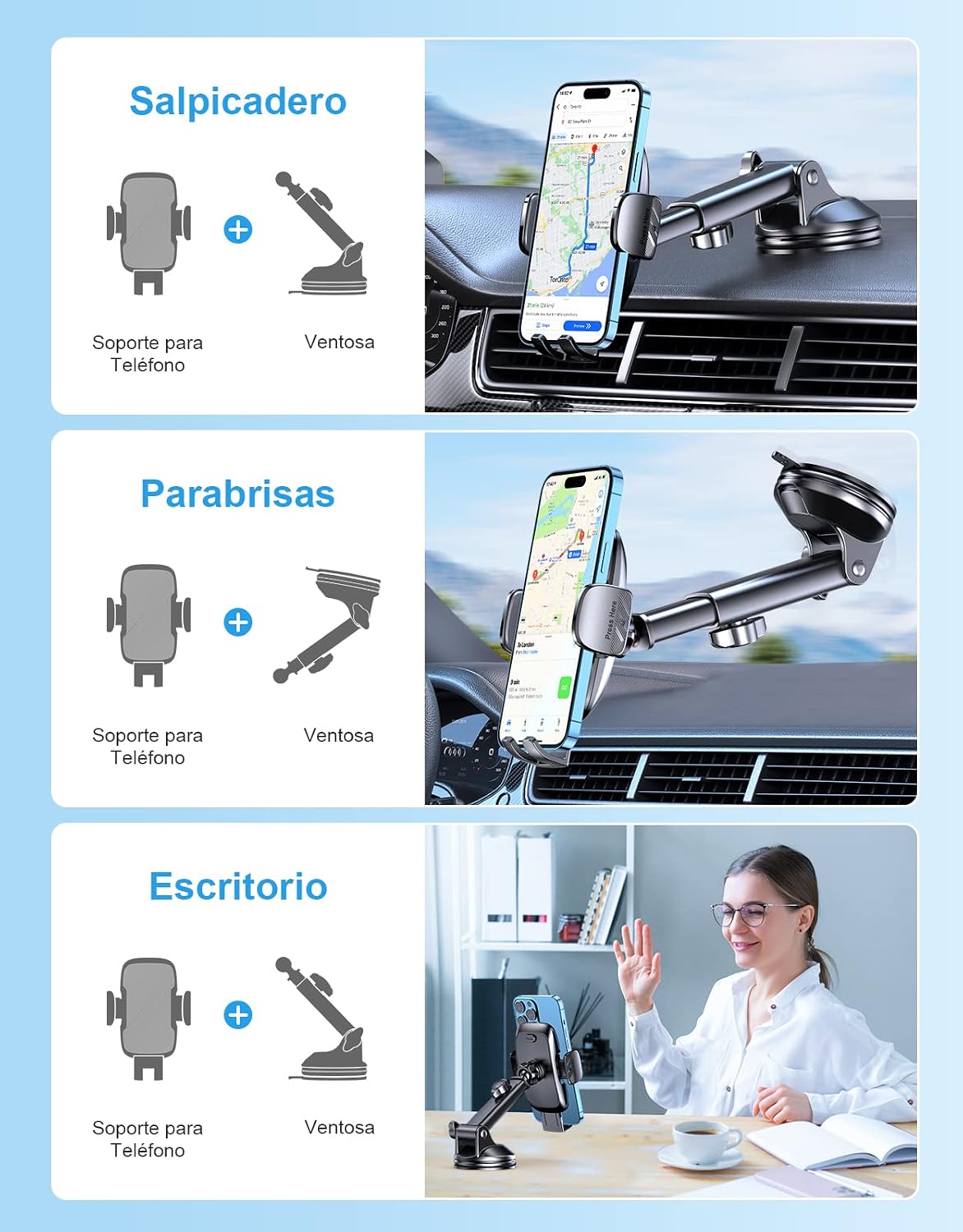 Detalle 2 de CIRYCASE Soporte Móvil Coche 4-7"