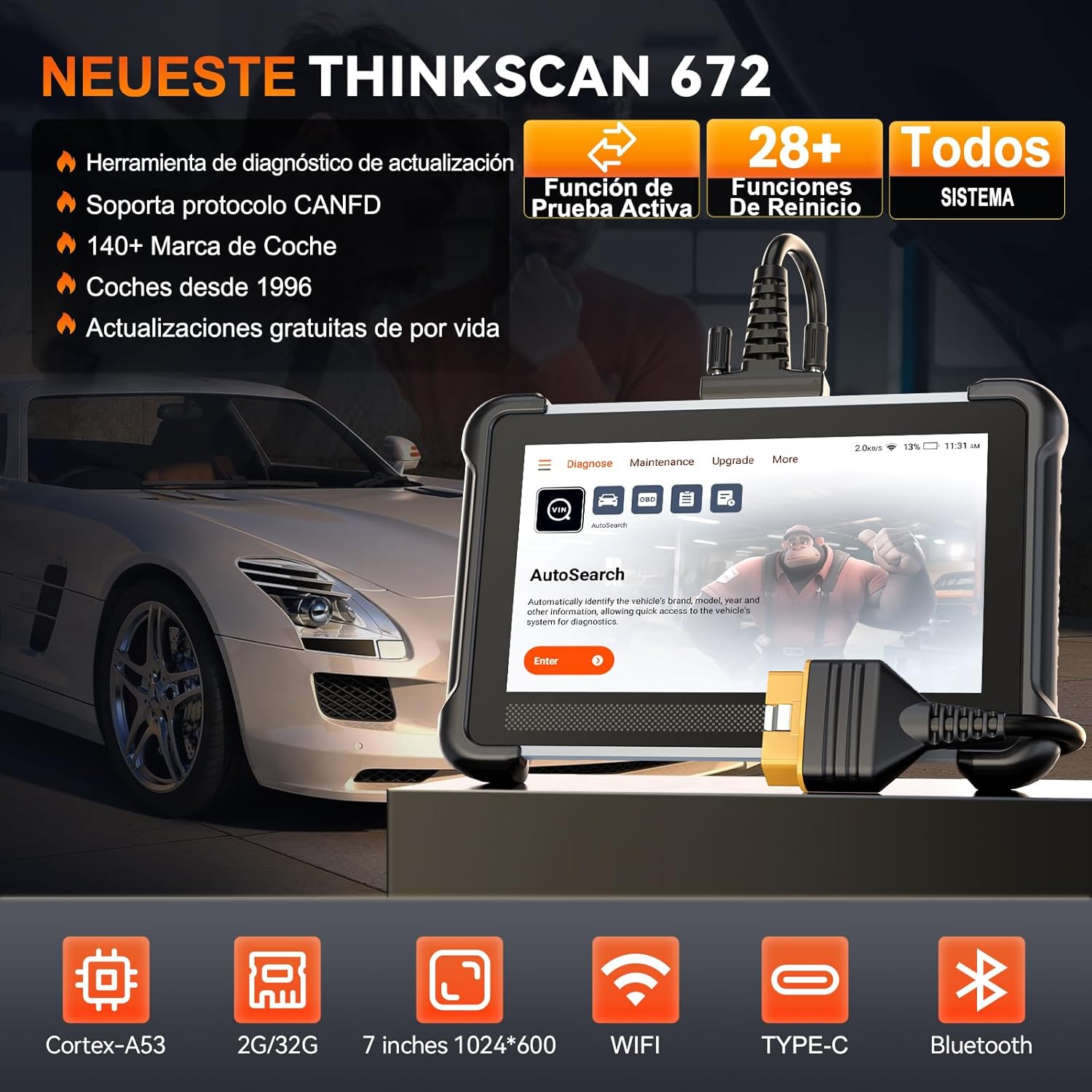 Thumbnail 4 de ThinkScan 672 OBD2 Diagnóstico 28 funciones