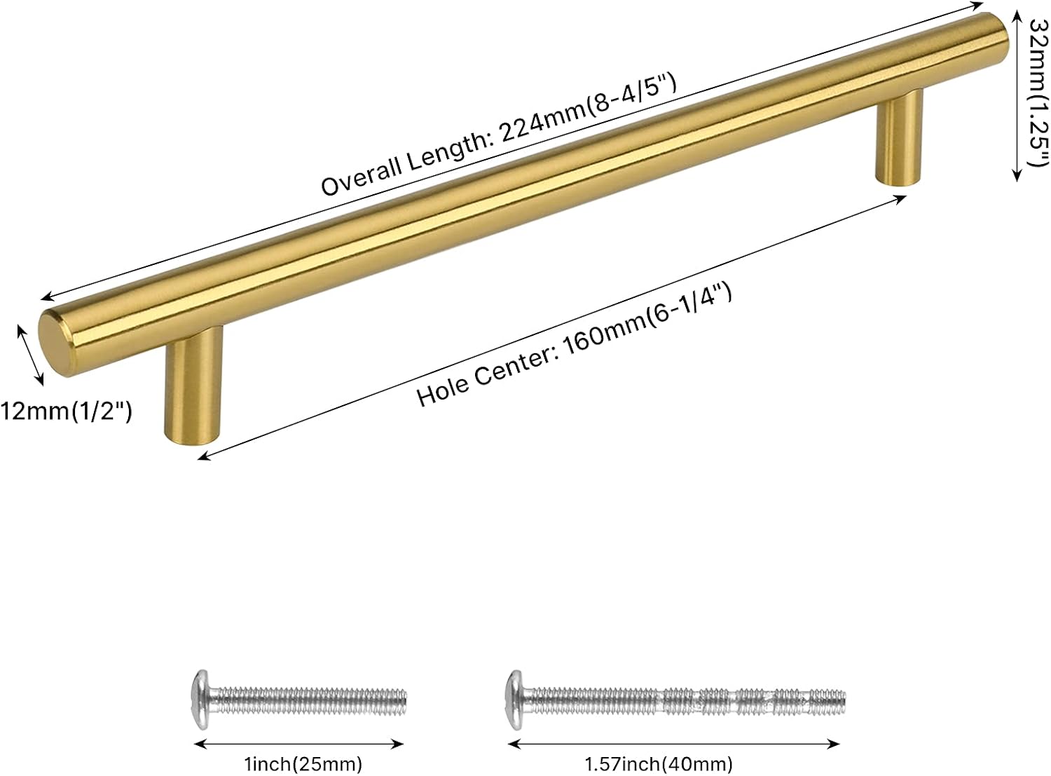 Thumbnail 1 de Homdiy Cabinet Handles, 160 mm Centre-to-Centre