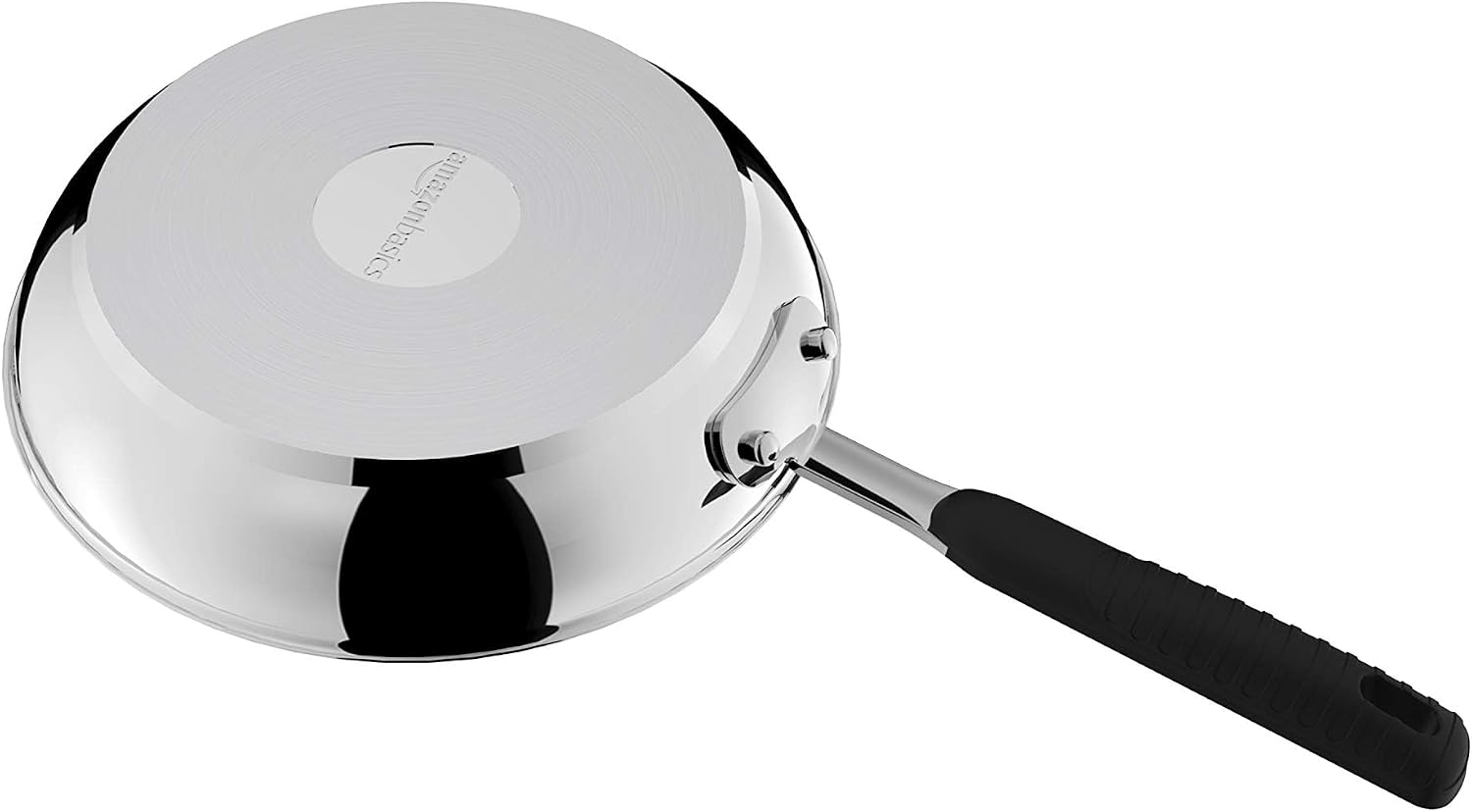 Thumbnail 3 de Amazon Basics Ceramic Non-Stick Stainless Steel Induction Frying Pan, 21.3 cm, with Soft Touch Handle