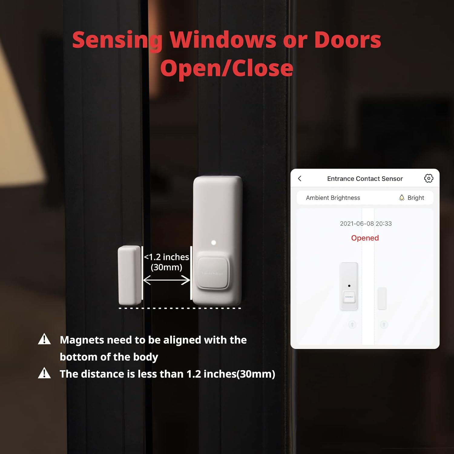 Thumbnail 2 de SwitchBot Sensore di contatto intelligente per porte e finestre (3 pezzi) con Hub e compatibilità Alexa