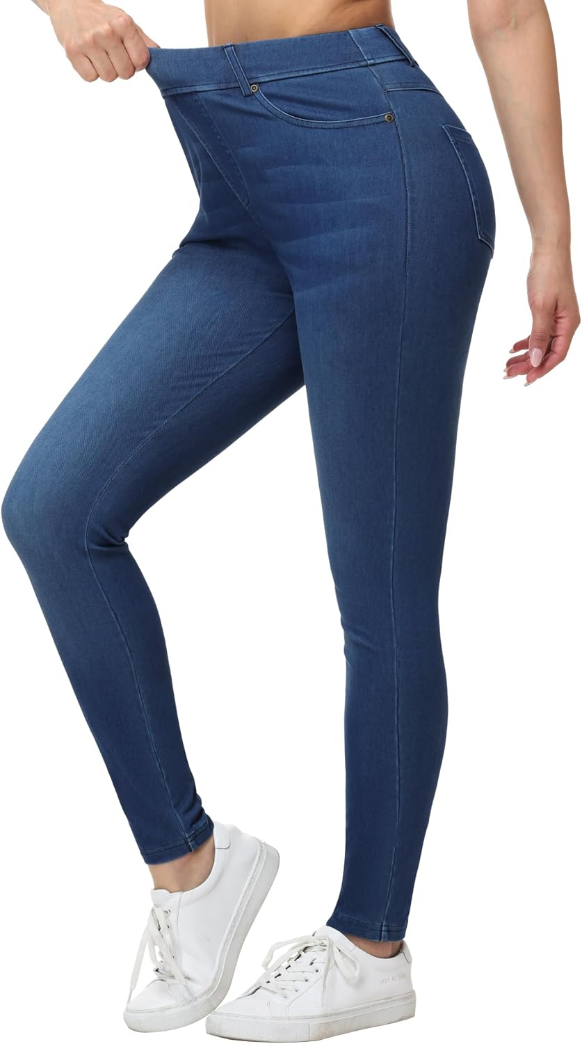 Thumbnail 2 de THE GYM PEOPLE Women's Stretchy Jeggings with Belt Loops and Four Pockets