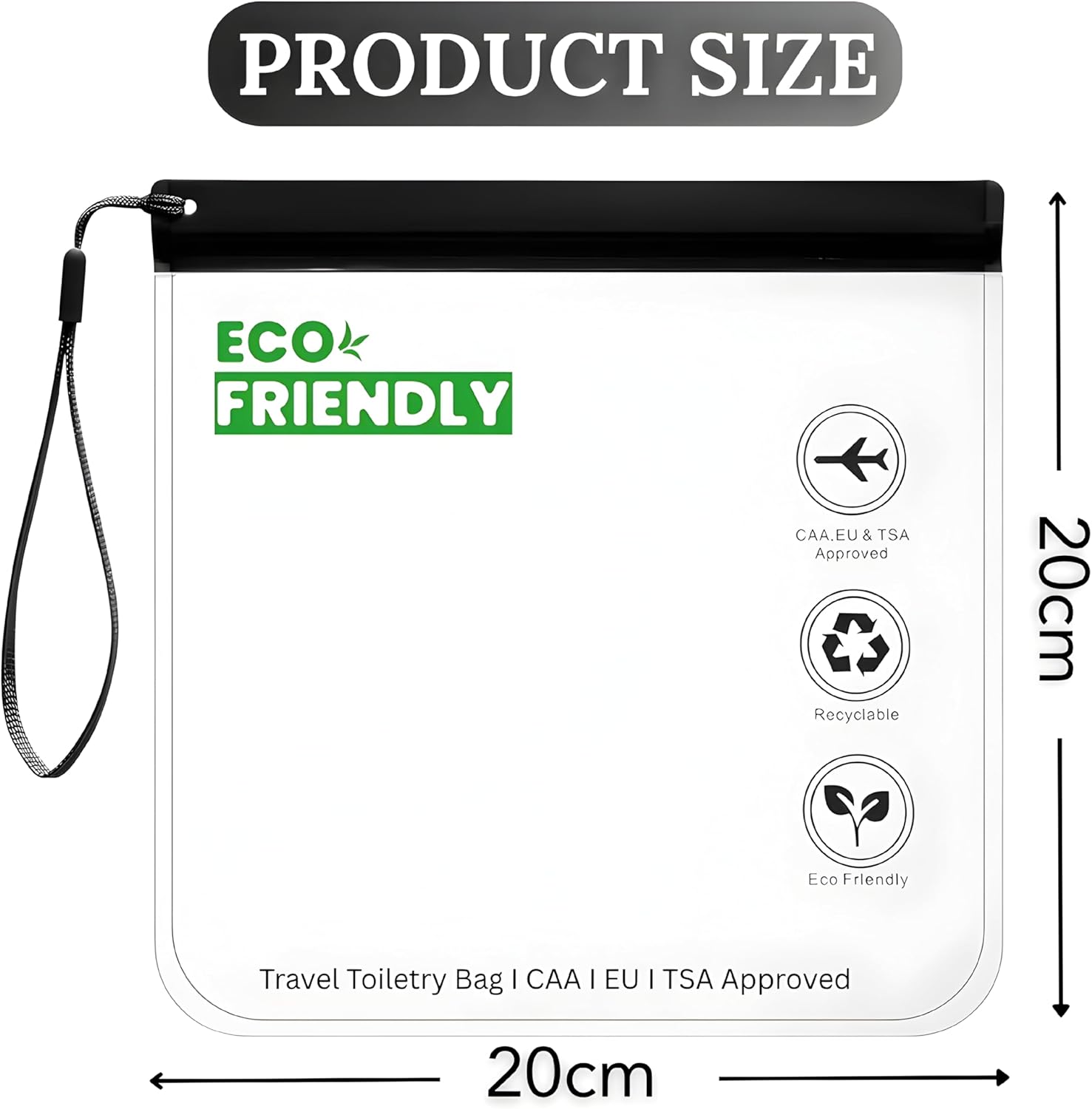 Detalle de Nestixy TSA Approved Clear Toiletry Bags 4 Pack (20x20cm, 1L) – Leakproof PVC Liquid Travel Pouches