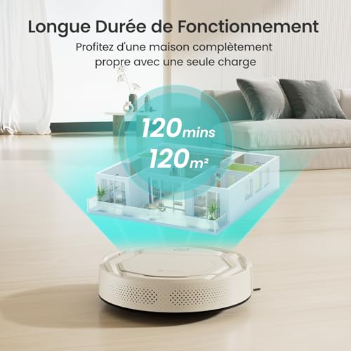 Thumbnail 6 de Lefant Aspirateur Robot M210P Champagne — Forte aspiration 2200Pa, 120 min, connexion WiFi/Bluetooth/Alexa