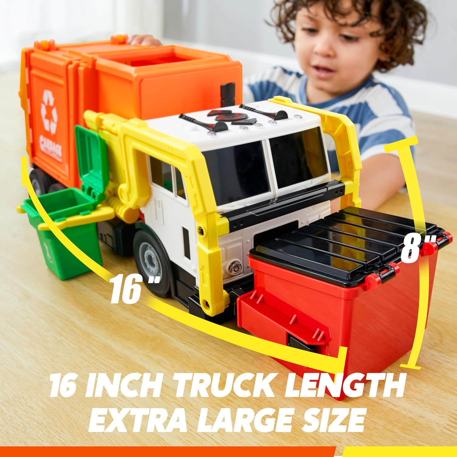 Detalle 2 de JOYIN Müllauto Spielzeug 40 cm mit Licht und Sound