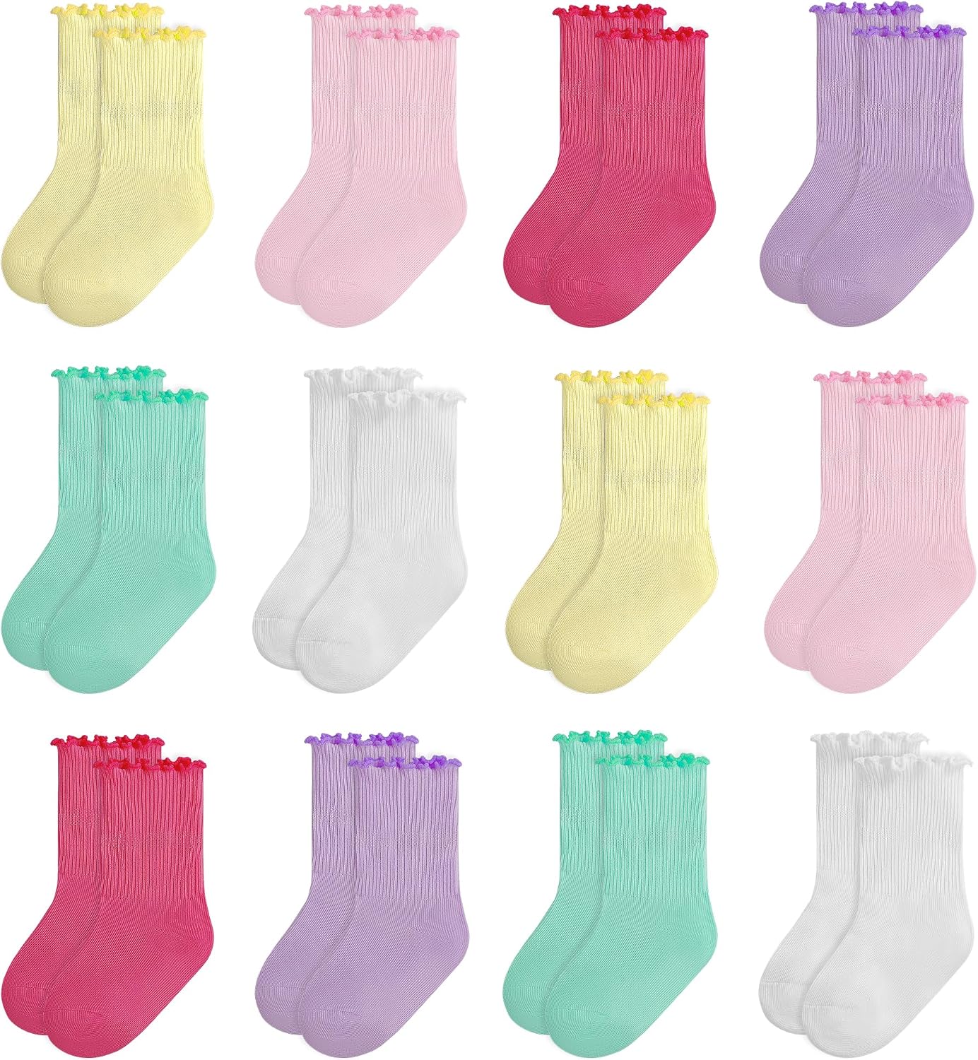 Detalle 2 de TRAMLE Baby Girls Socks 12 pack ankle socks