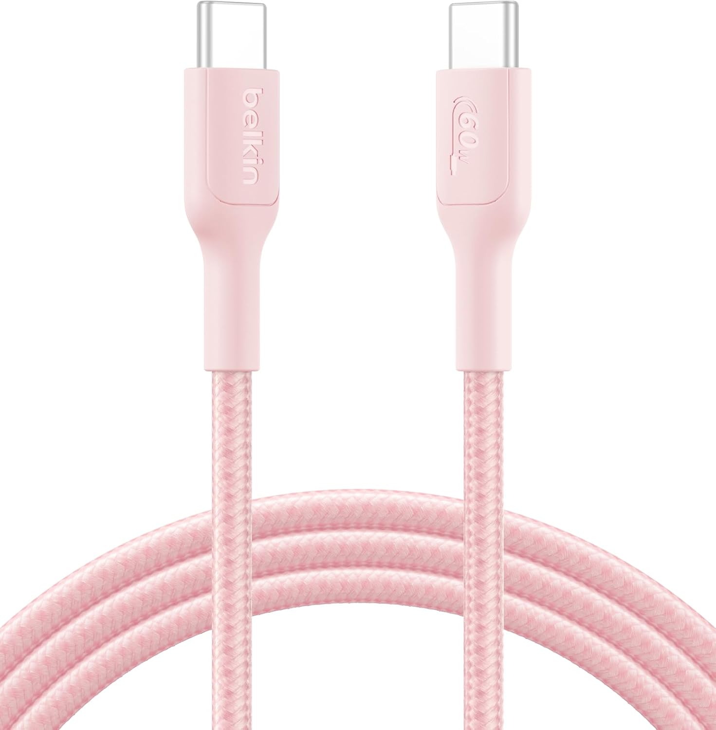 Detalle de Belkin BoostCharge USB-C編組ケーブル 60W PD対応・2m・ピンク