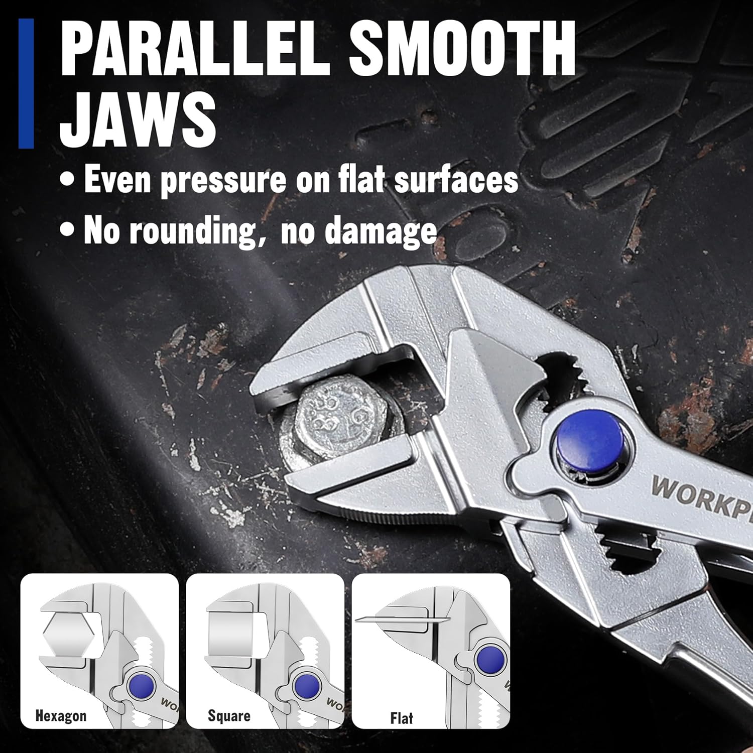 Detalle 2 de WORKPRO 100 mm Mini Pliers Wrench: Self-Adjusting Parallel Jaws