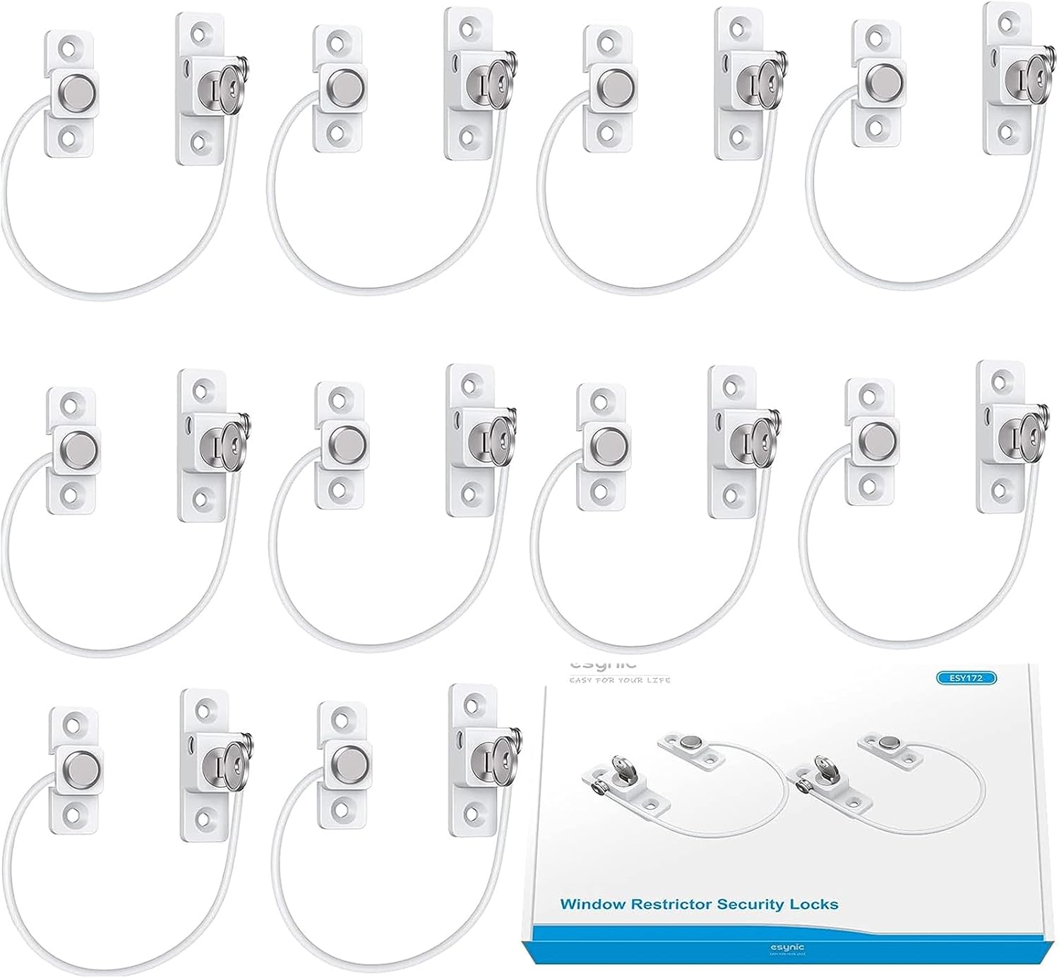 Detalle de eSynic Window Restrictors 10pcs for UPVC 🔐