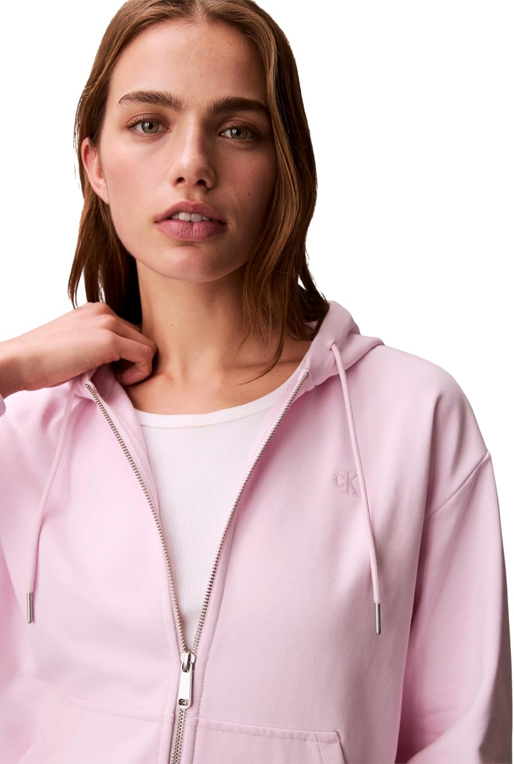 Thumbnail 2 de Calvin Klein Donna Felpa con zip Archive Logo French Terry con cappuccio