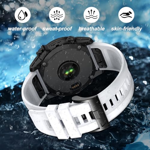 Detalle de EZMVZKU 26mm Quickfit Silikon-Armband für Garmin Fenix 8 Pro 51mm & weitere Modelle – Flexible, wasserdichtes Ersatzband