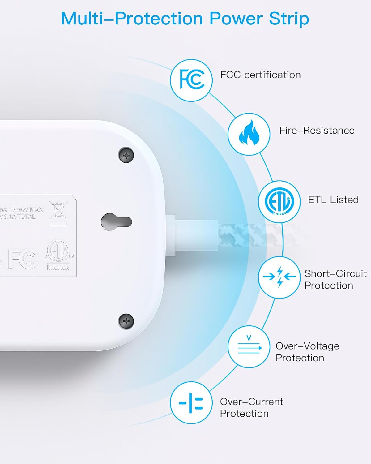 Thumbnail 6 de Cruise Essentials 2026: One Beat Travel Power Strip with USB-C (7-in-1) for Cruise, Dorms, and Hotels