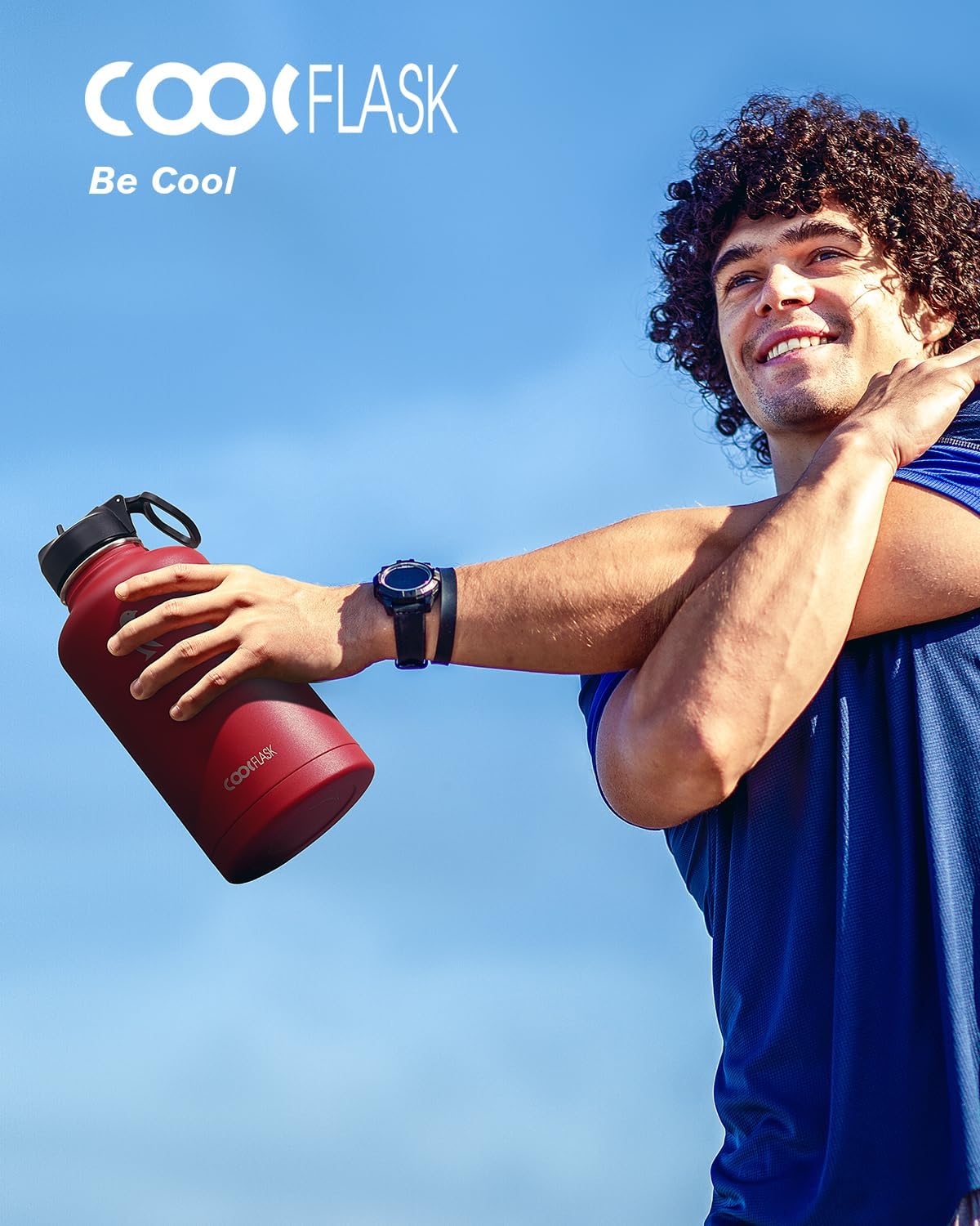 Thumbnail 5 de Coolflask Half Gallon Water Bottle with Three Lids – Insulated Stainless Steel (64 oz)