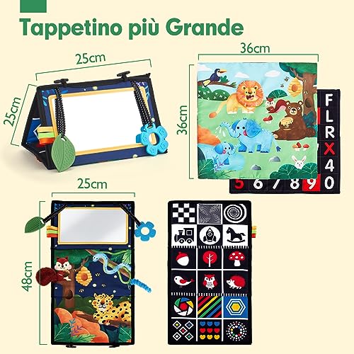 Detalle 2 de hahaland Specchio Neonato Giochi Tummy Time Montessori 0-12 Mesi