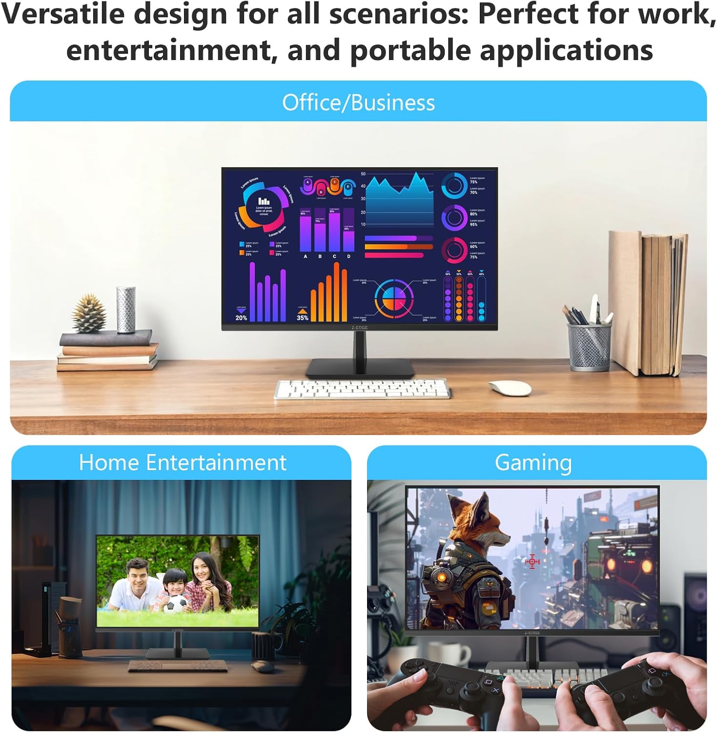 Thumbnail 6 de Z-Edge 28 Zoll 4K 144Hz Gaming Monitor – UHD IPS mit HDR10, FreeSync und HDMI 2.1