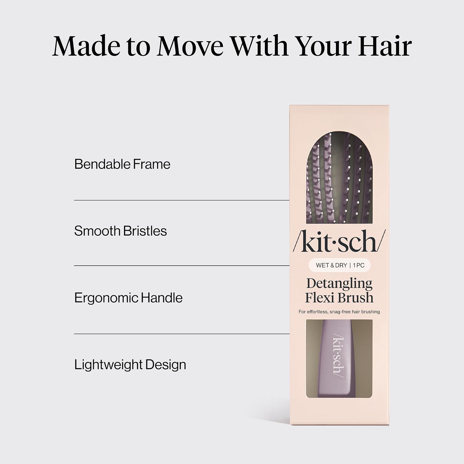 Detalle de Kitsch Detangler Brush Flexible Frame for Curly Hair