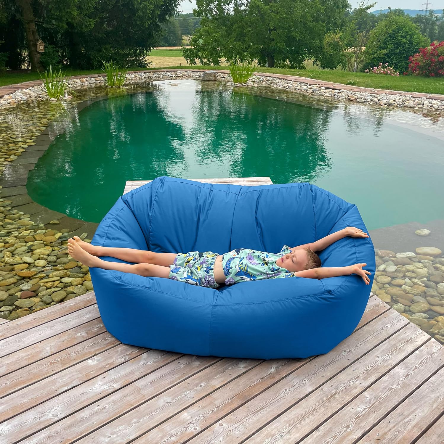 Detalle 2 de Bruni Lounge Sitzsack-Sofa – sofa-worek dla 1–2 osób, niebieska, do domu i ogrodu