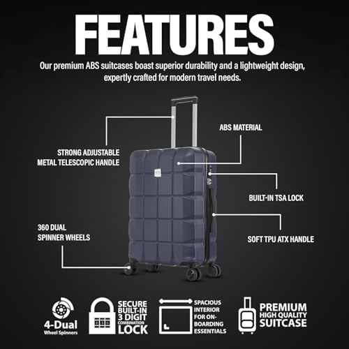 Detalle de ATX Luggage Extra Large 32-Inch ABS Hard Shell Suitcase with Built-In TSA Lock and 4 Dual Spinner Wheels