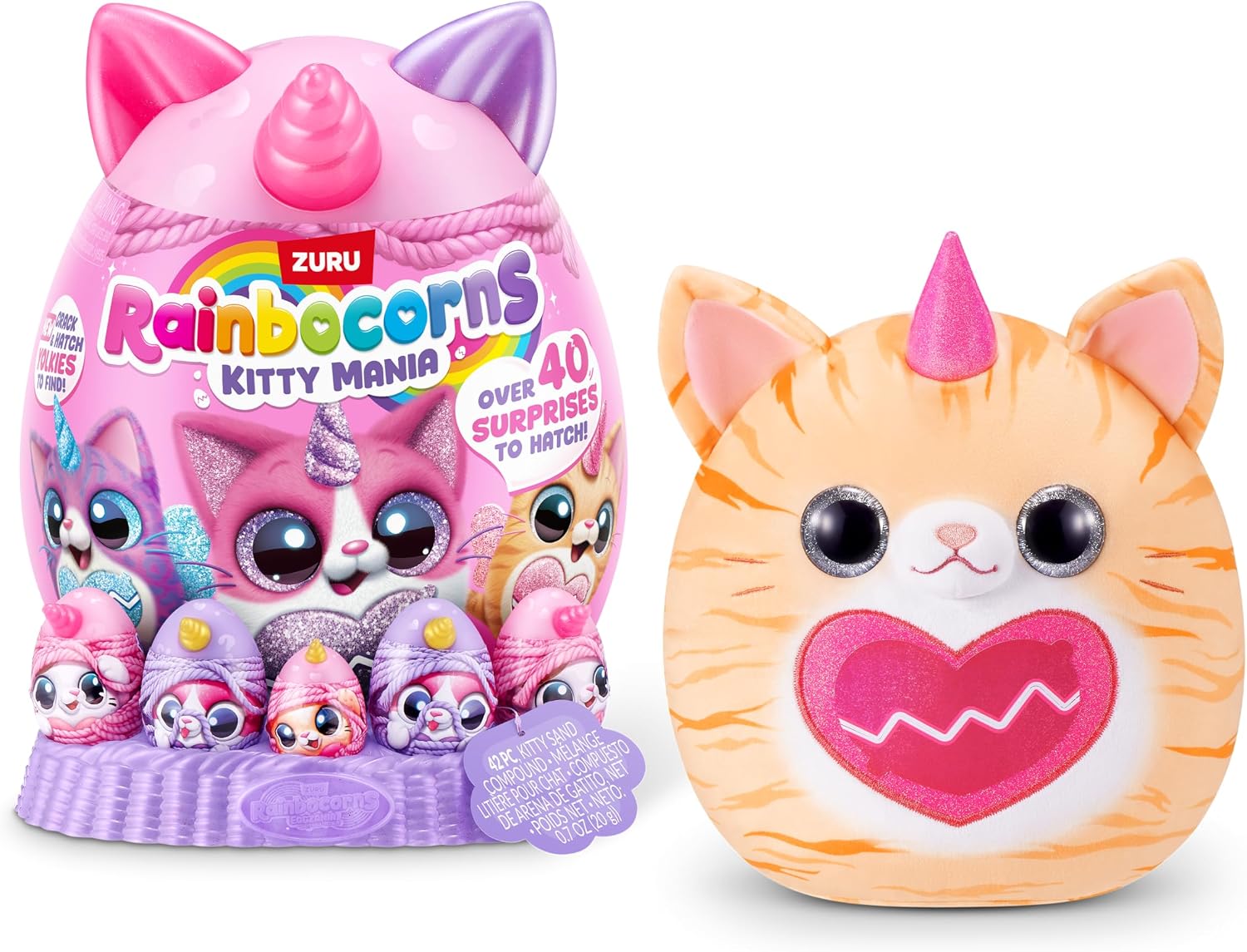 Thumbnail 2 de Rainbocorns Kitty Mania Orange Cat (POUNCEKIN) by ZURU plush toy
