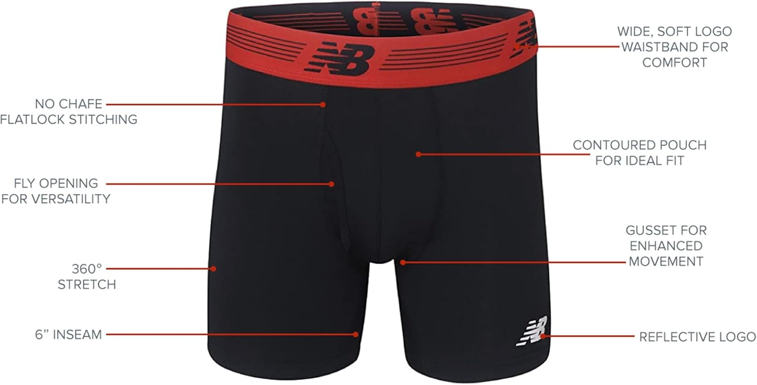 Thumbnail 6 de New Balance No Fly męskie bokserki, poliester z elastanem, nogawka 12,7 cm