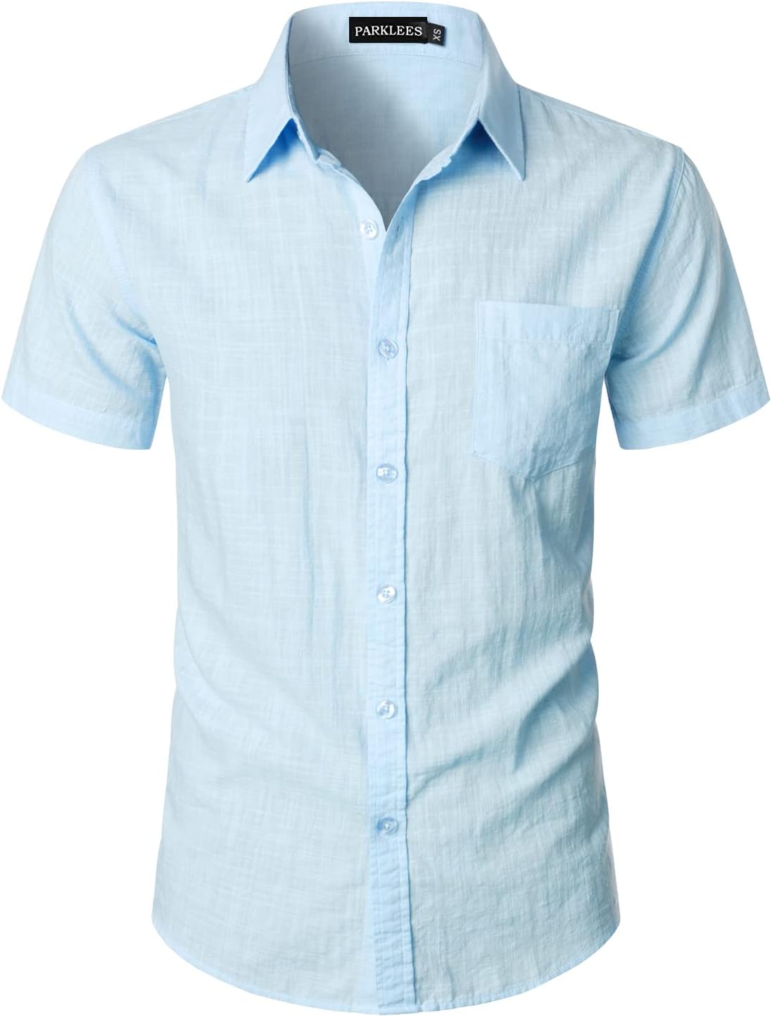 Thumbnail 6 de PARKLEES Men's Fitted Cotton Linen Short Sleeve Button Up Shirt