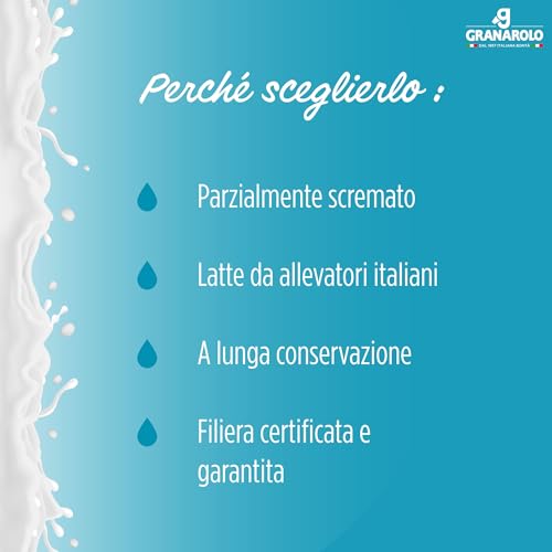 Detalle 2 de Granarolo Latte Parzialmente Scremato 1 L -: 6 Confezioni di Latte 100% Italiano, UHT a Lunga Conservazione