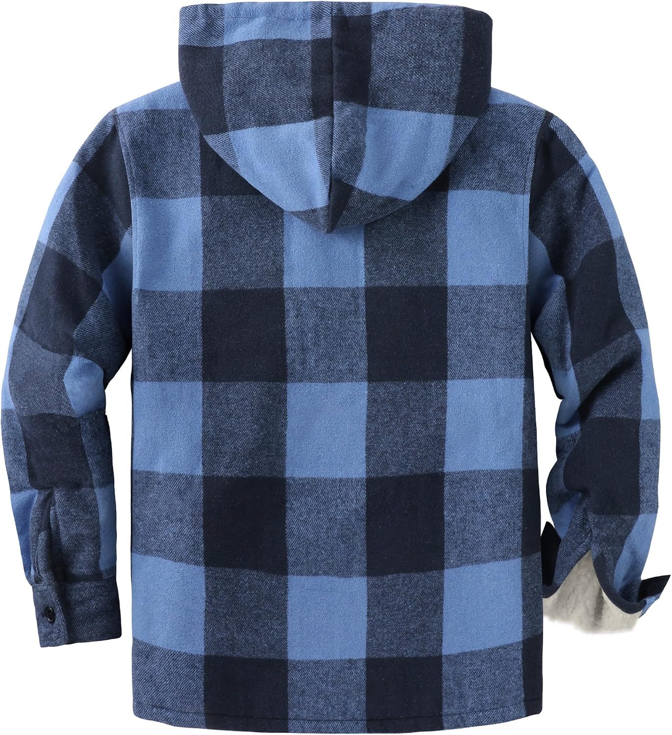 Detalle 2 de Ceoutdoor Men's Plaid Fleece Sherpa Jacket with Hood, Zip Front and 4 Pockets