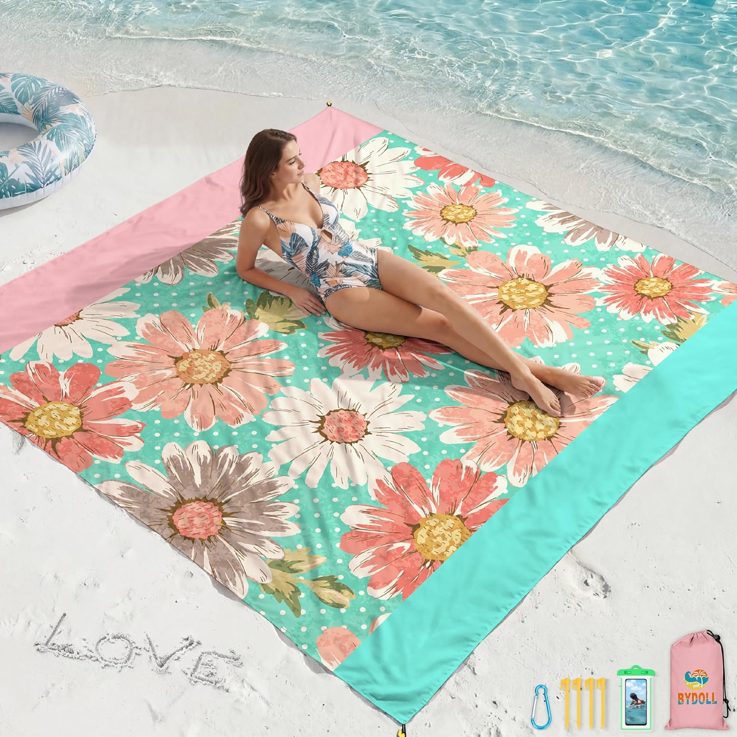 Detalle de Waterproof Sandproof Beach Blanket, 78 x 110 in