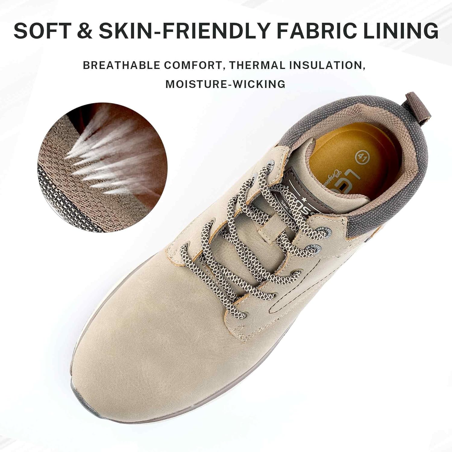 Thumbnail 4 de LEOSS ORIGINAL Uomo Sneakers High Top: leggere e traspiranti per camminare in autunno e inverno