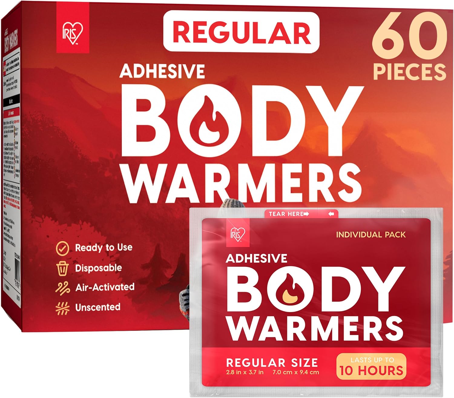 Detalle de IRIS USA 587028 Hand Warmers, 60-Pack, Regular Size, Up to 10 Hours