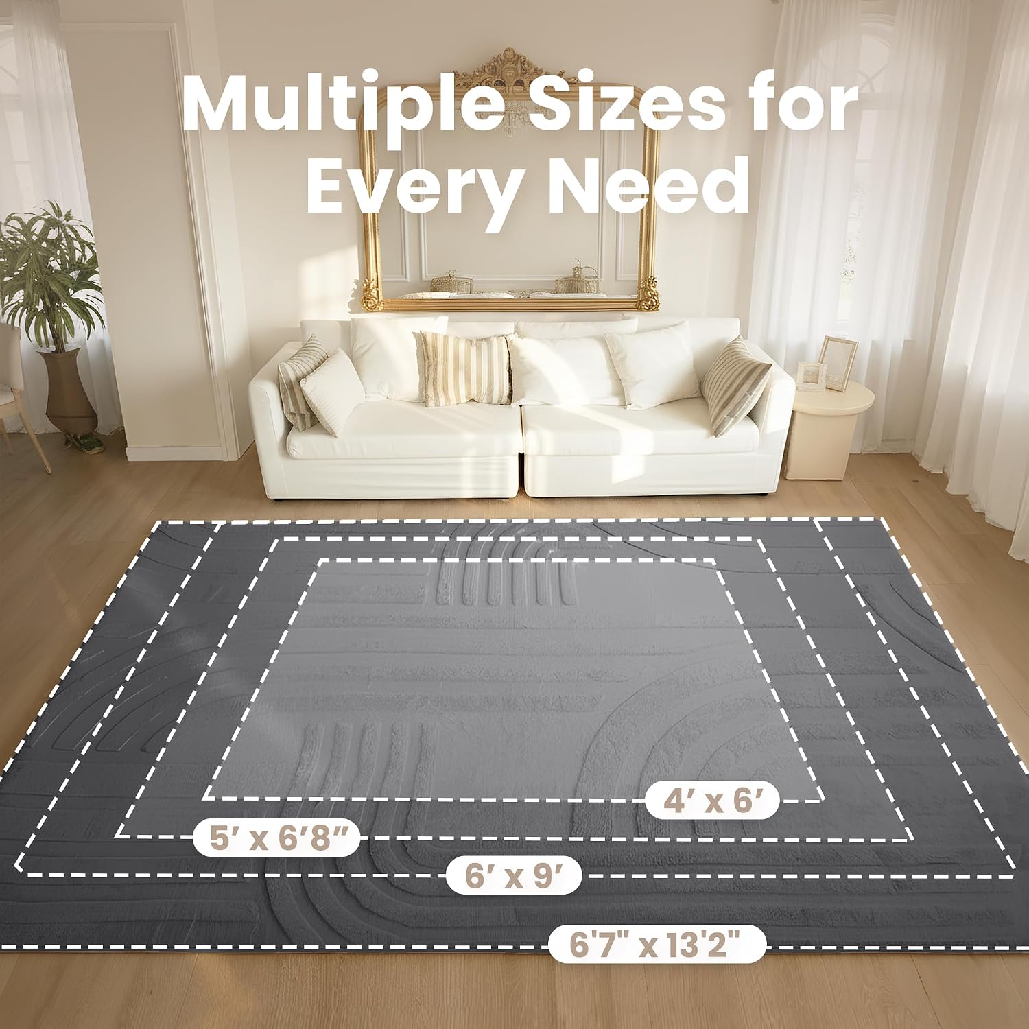 Thumbnail 6 de Huloo Sleep Baby Play Mat, 1.3-Inch Thick Faux Rabbit Fur, Charcoal