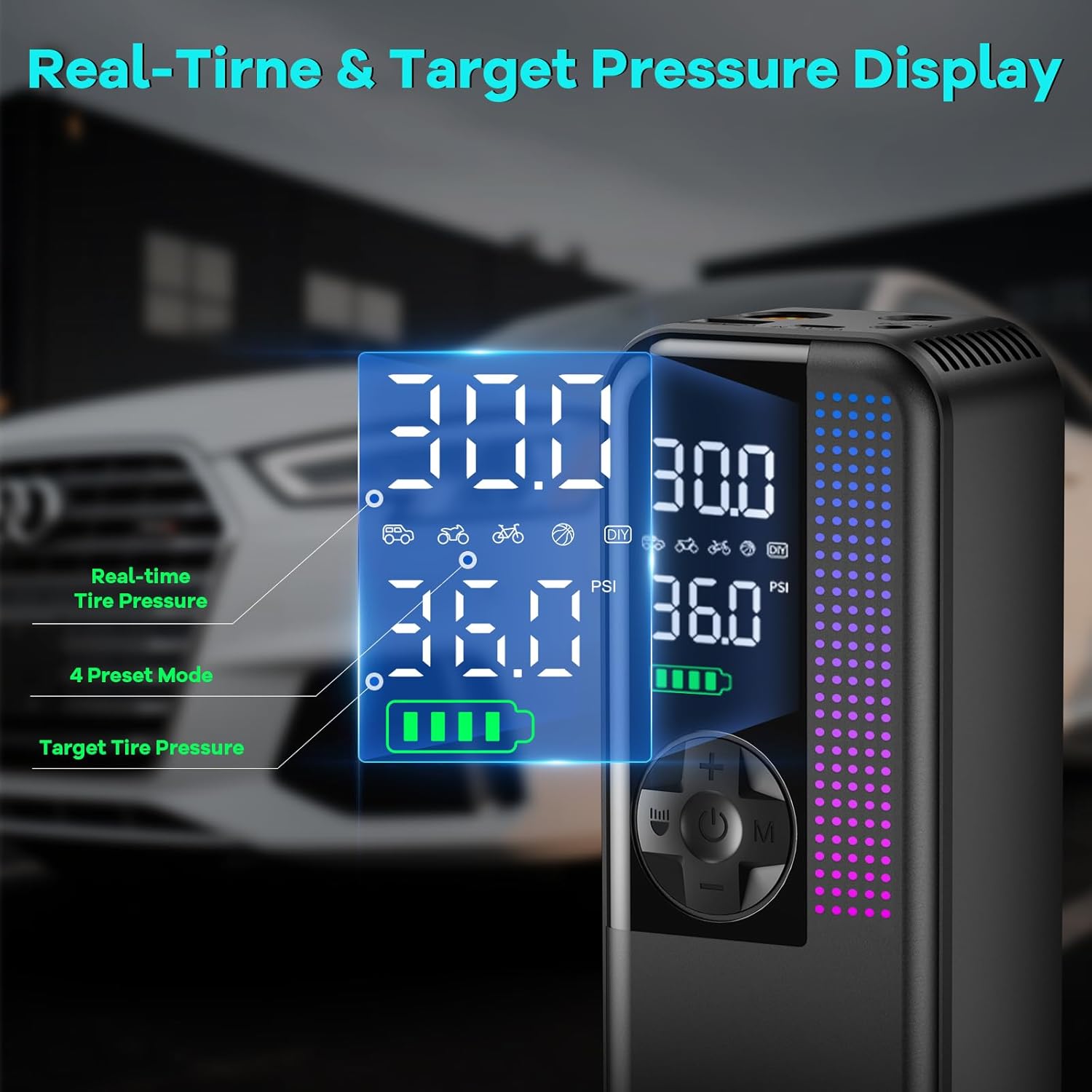 Thumbnail 4 de Portable Tire Inflator 150 PSI, 6000mAh Cordless ⛽