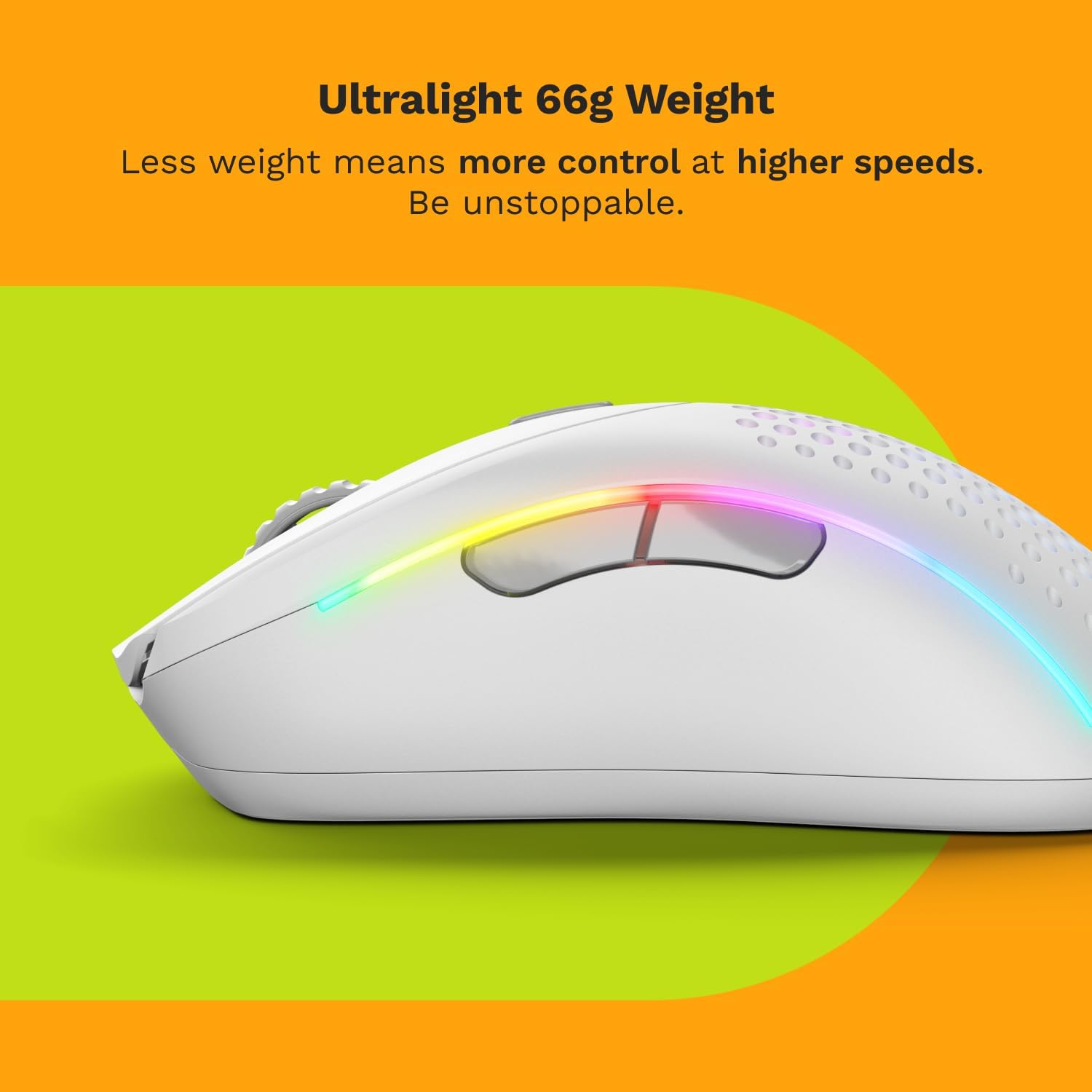 Detalle 2 de GLORIOUS Model D 2 Wireless ゲーミングマウス マットホワイト・66g・3つの接続方式