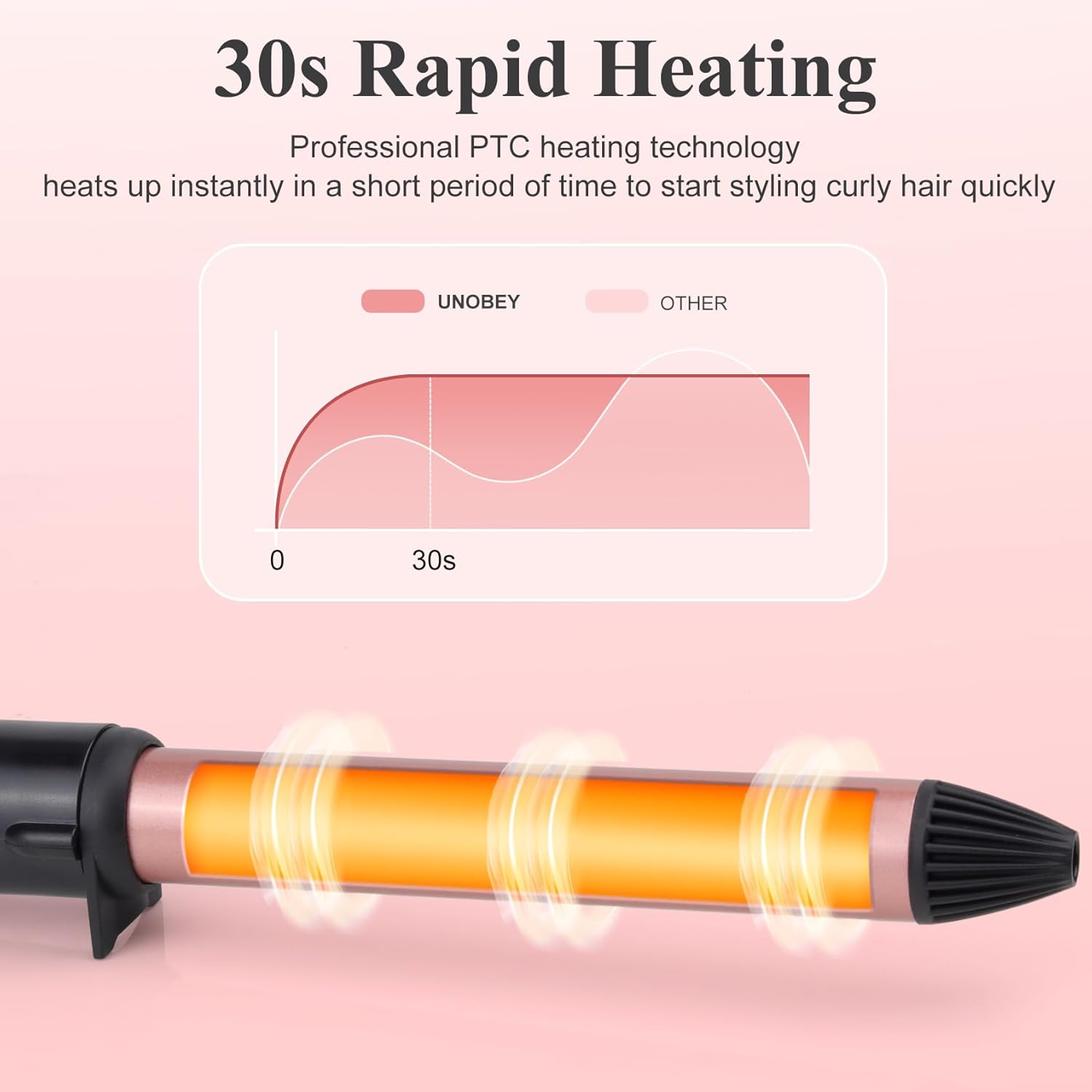 Thumbnail 3 de 25mm Ceramic Curling Wand with Adjustable Temp 🎀