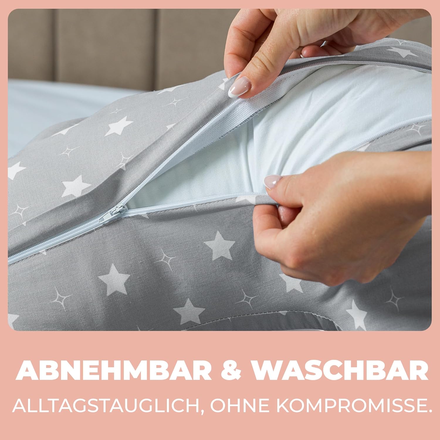 Thumbnail 5 de Stillkissen Schwangerschaftskissen XXL 200x70 cm – Lagerungskissen für Schwangere & Erwachsene, Baumwollbezug