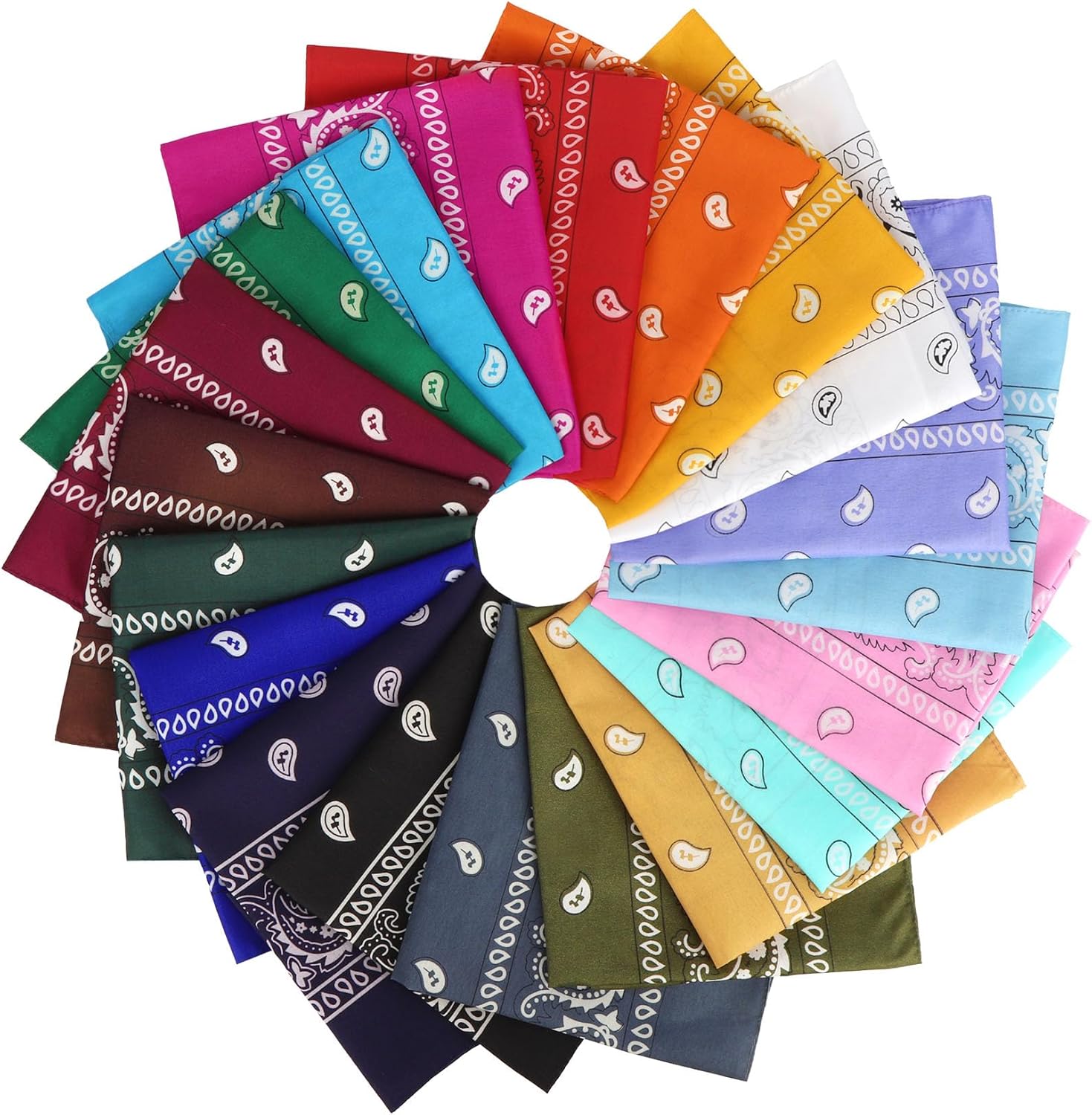 Detalle 1 de Chalier Cmfort Bandana Paisley – Vielseitige Kopftuch, 54 × 54 cm, 20er Pack (Mischfarben)