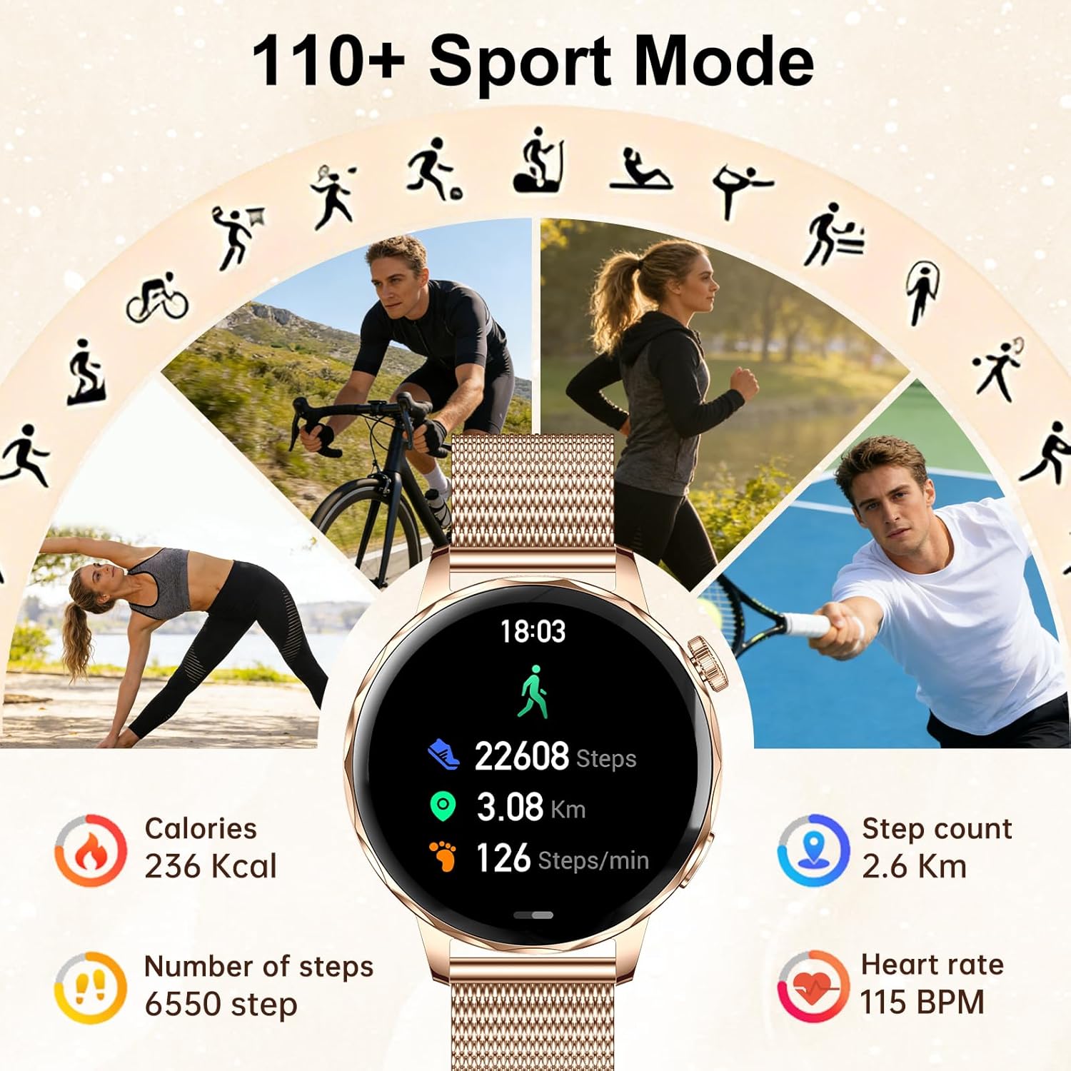 Thumbnail 4 de Efolen 1.27-inch women’s smart watch