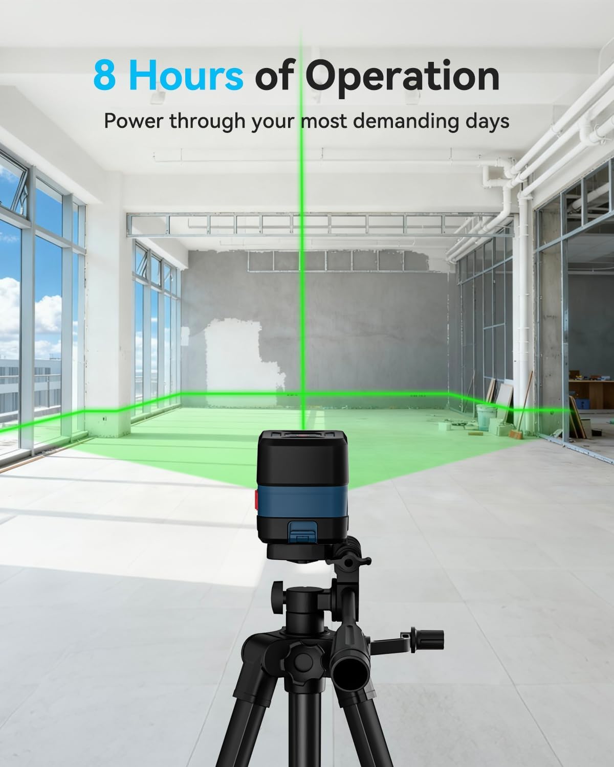 Detalle de RockSeed LV1 Cross Line Laser Level with Self-Leveling and 47-Inch Tripod