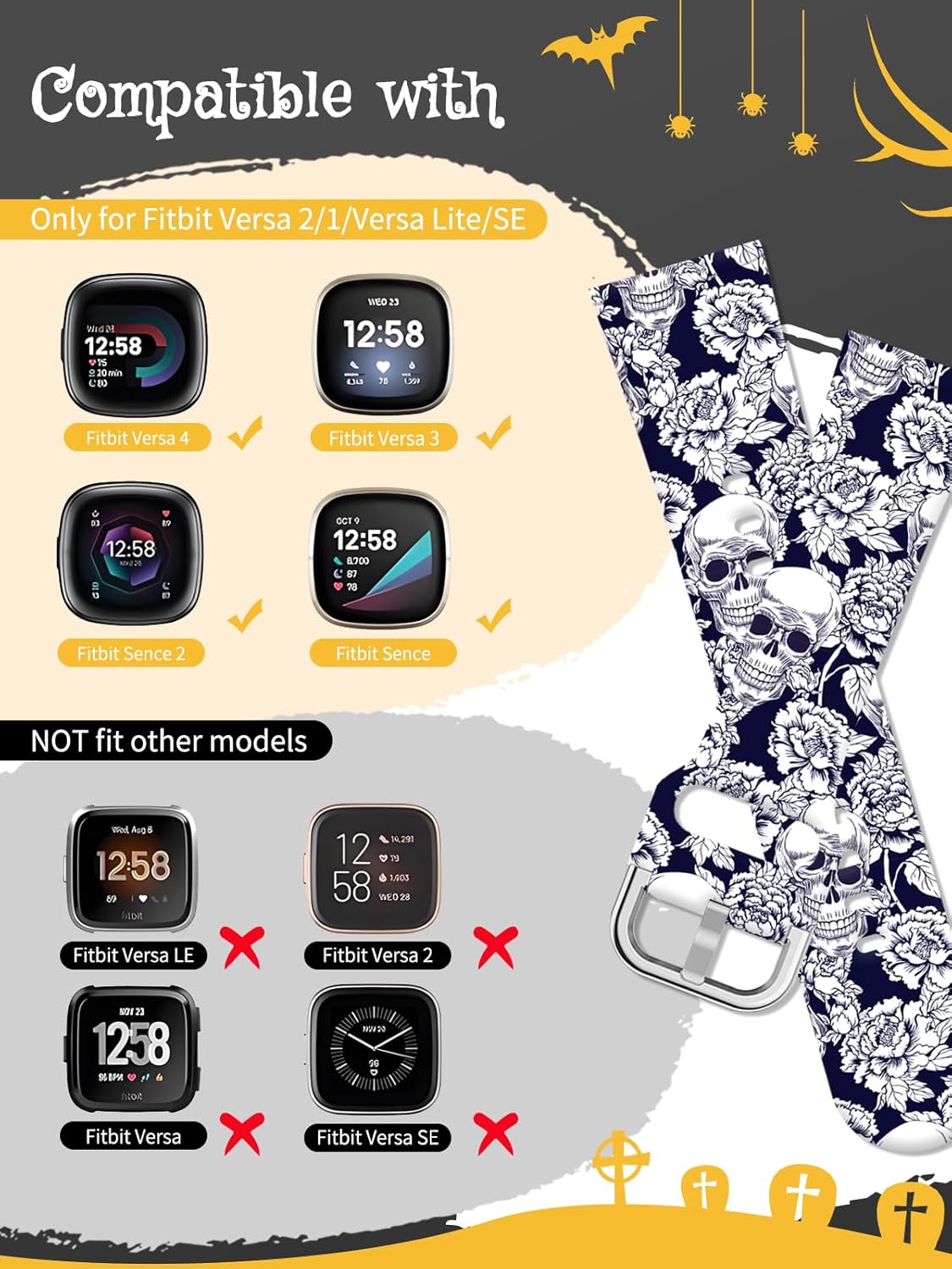 Thumbnail 5 de Vozehui Halloween Band for Fitbit Versa 4/3 & Sense 🎃