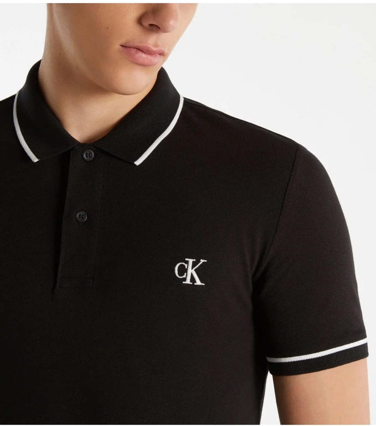 Detalle 1 de Calvin Klein Jeans Men's Tipping Slim Polo – Black, XL
