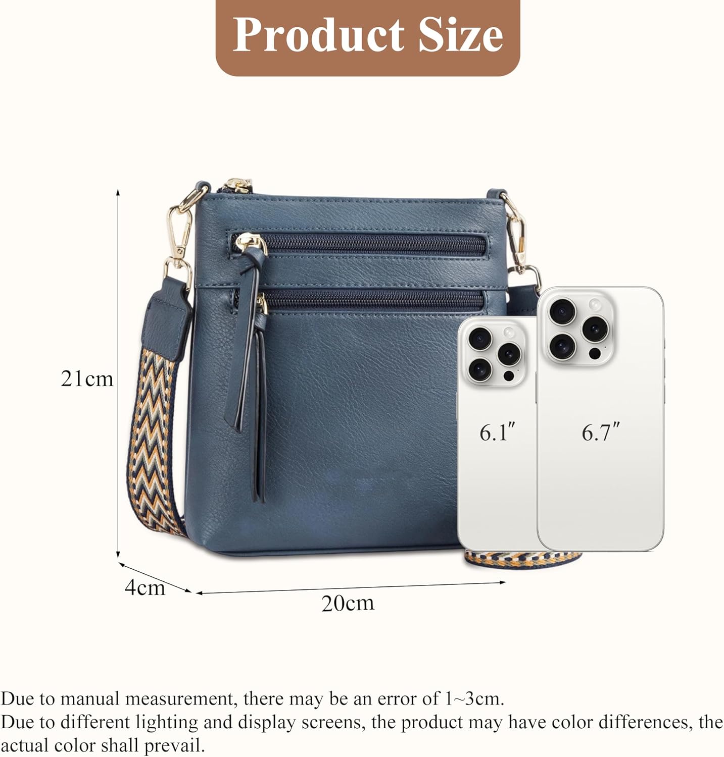 Thumbnail 2 de Mabecol Pochette bandoulière femme en simili cuir vegan avec protection RFID