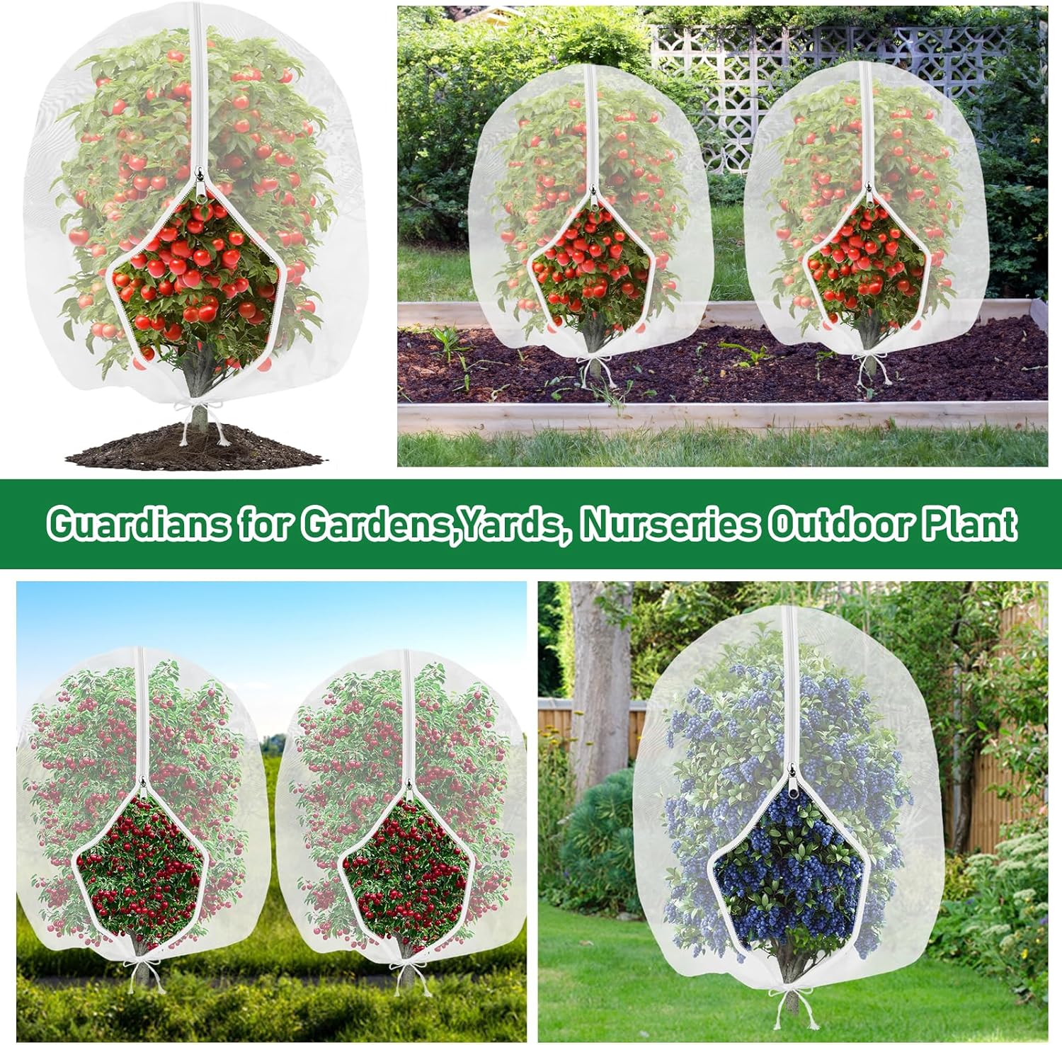 Thumbnail 6 de Fruit Tree Netting Bird Protection with Zipper 100×150 cm – Garden Plant Covers