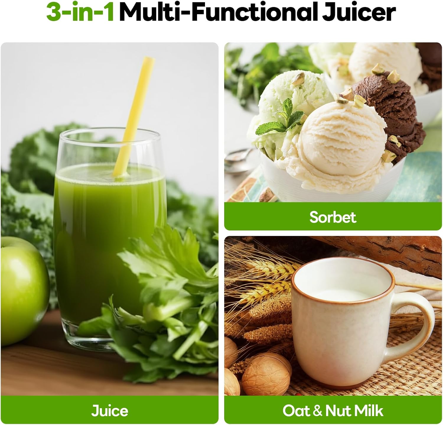 Detalle de ECOSELF Cold Press Juicer, 6-Inch Feed Chute