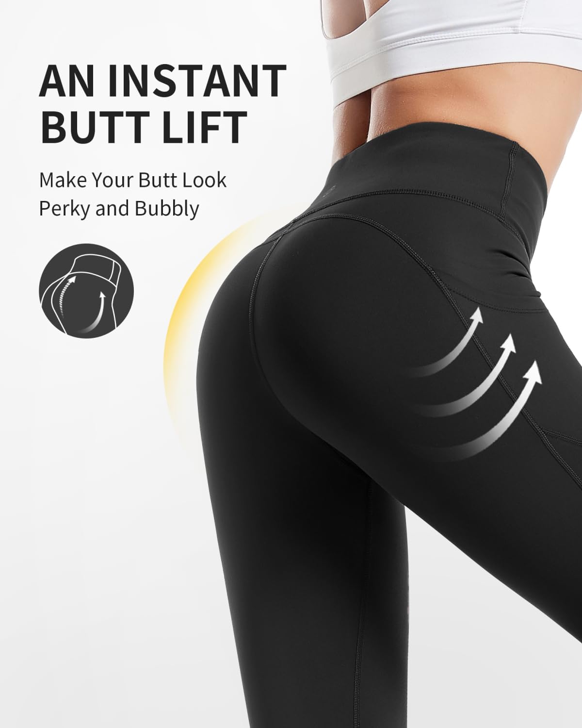 Detalle de CAMBIVO Yoga Pants for Women: High-W waist Yoga Leggings with Pockets
