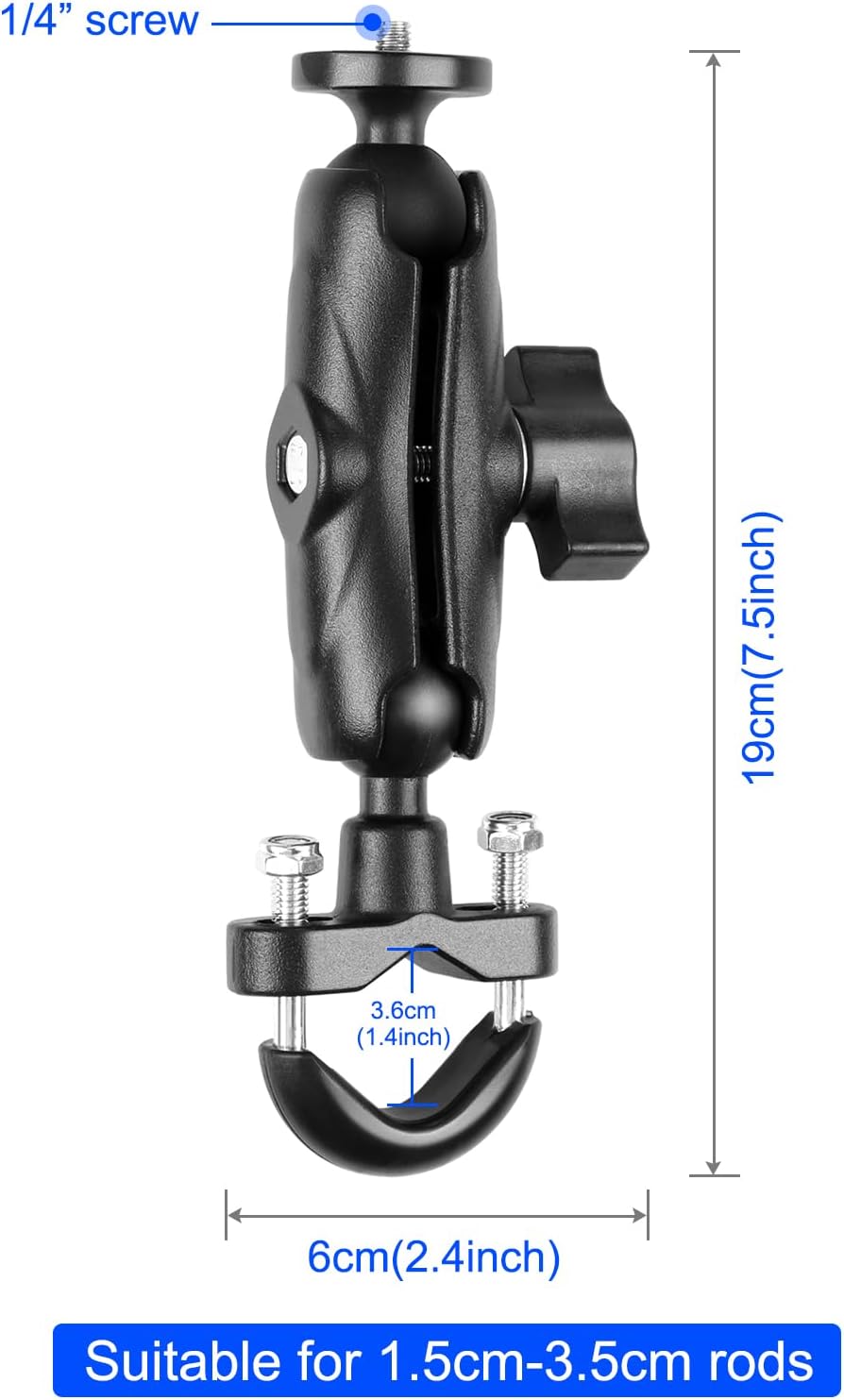 Thumbnail 1 de PULUZ Motorcycle Action Camera Handlebar Fixed Mount with 360° Rotatable Holder for Insta360 X4/X3/Go 3 and GoPro