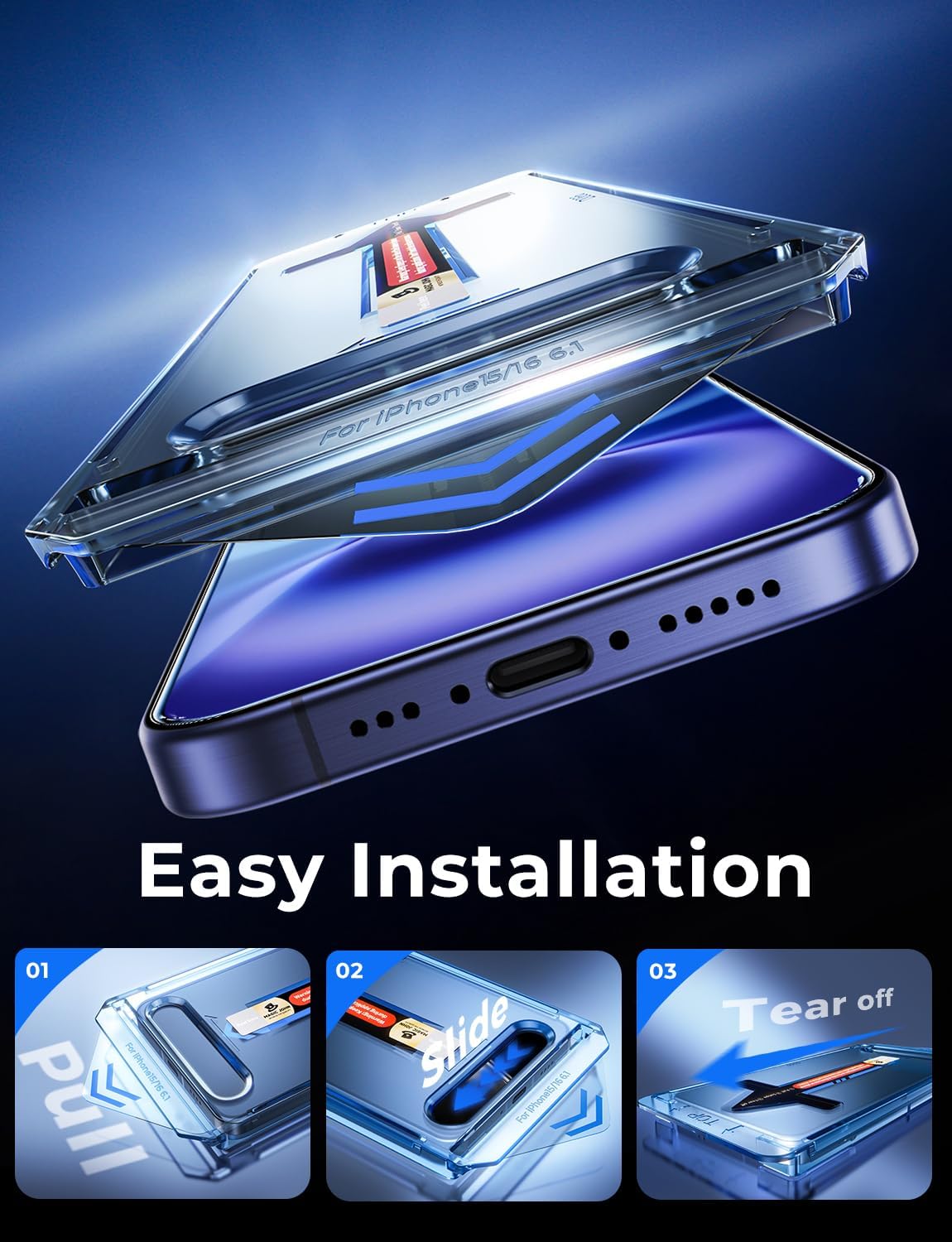 Detalle de MAGIC JOHN iPhone 16 screen protector 6.1 inch