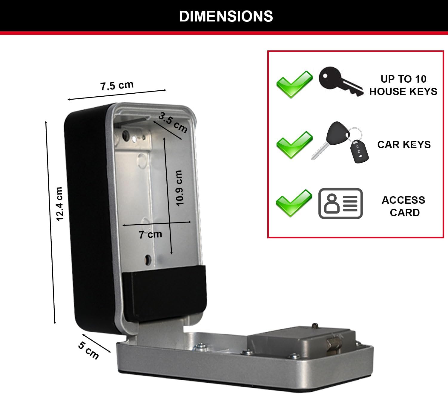Thumbnail 5 de Master Lock Cassetta portachiavi parete con sist. tira per aprire — dimensioni medie, kit montaggio